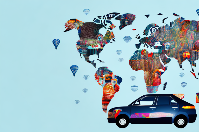 A car with various important parts highlighted