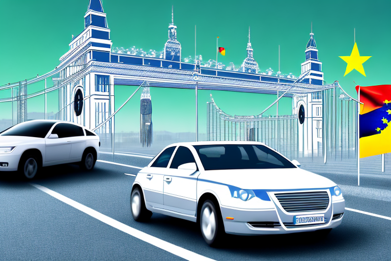 A car crossing the border between two european union countries