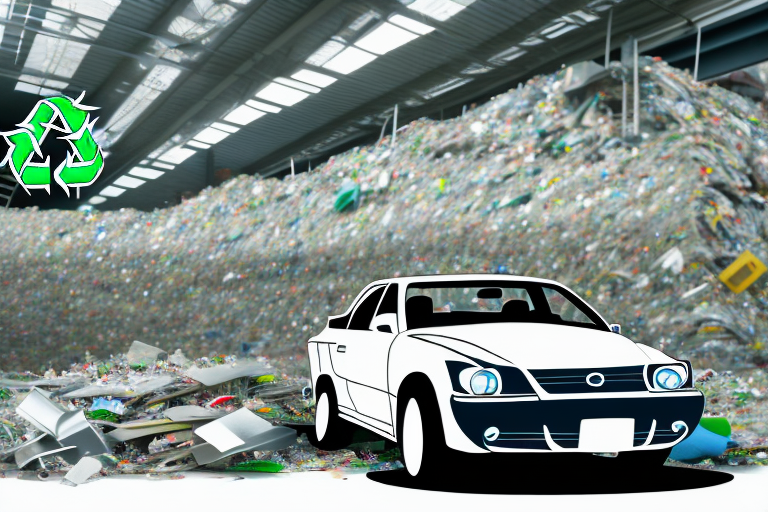 A car being responsibly disposed of at a recycling facility