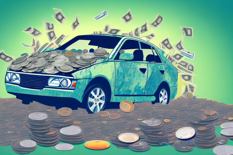 A car being crushed in a scrapyard