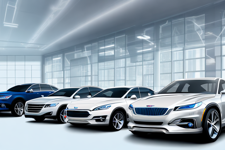 A variety of different types of cars