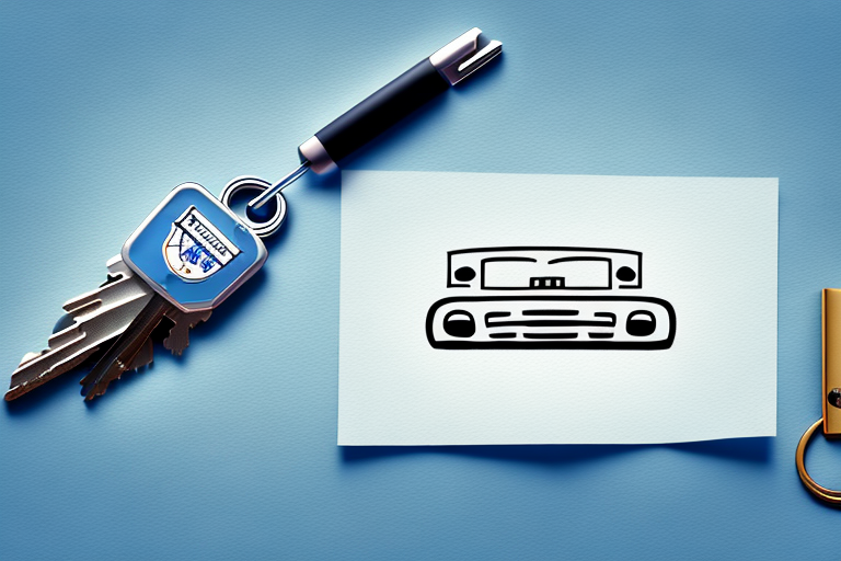 A car key on top of a document