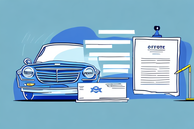 A car registration office with a document symbolizing power of attorney on the front desk