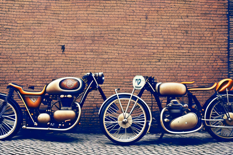 A collection of vintage motorcycles