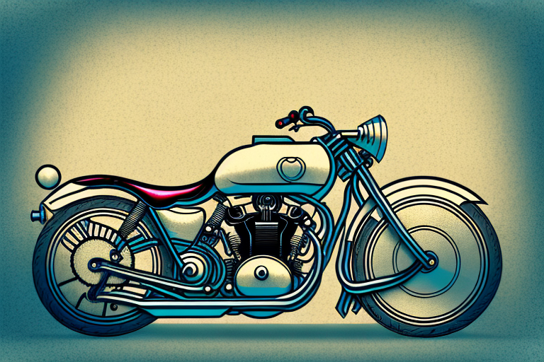 A vintage motorcycle in a treasure chest