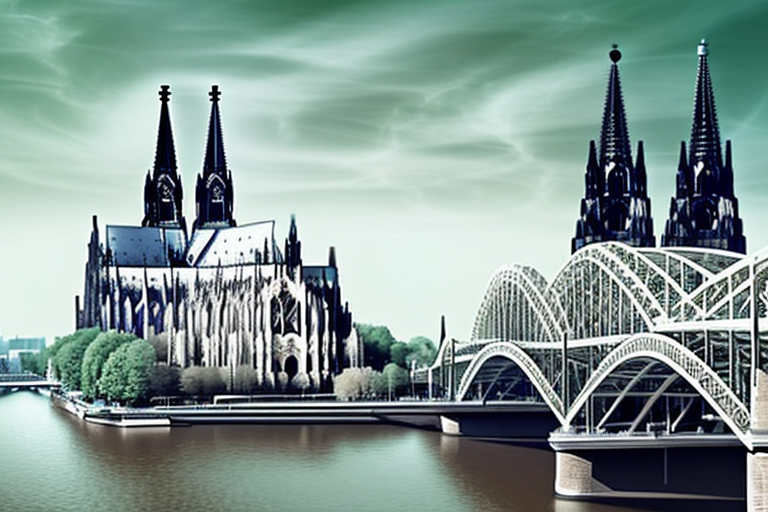Ten different iconic landmarks in cologne