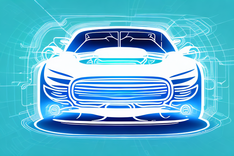 A car with its hood open