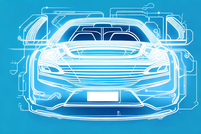 A car with its hood open