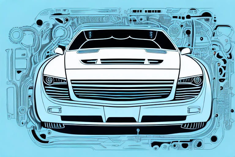 A car with its hood open