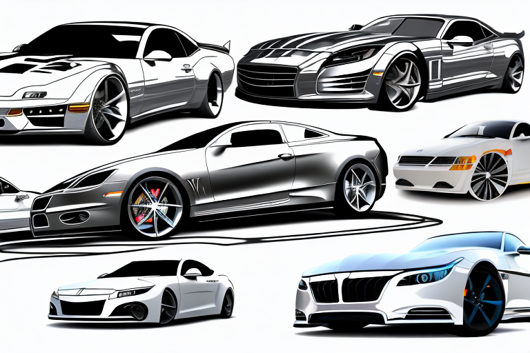 Several different types of cars