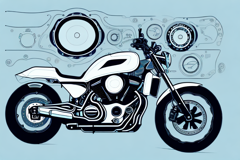 A motorcycle with visible enhanced parts