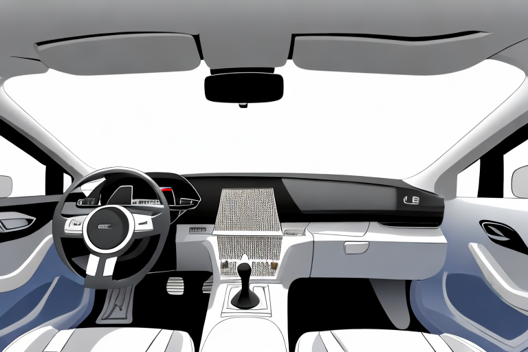 A car interior with a focus on the high-fidelity audio system