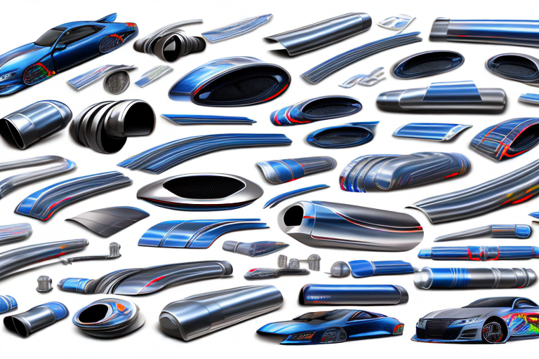 Various car tuning accessories like spoilers