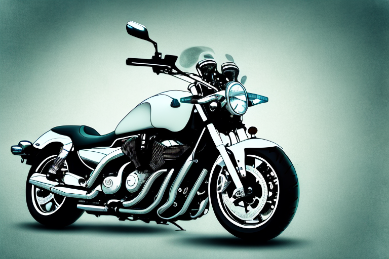 A motorcycle with an exposed exhaust pipe