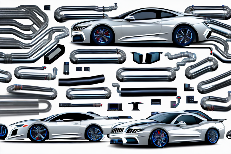 Several high-performance car exhaust systems