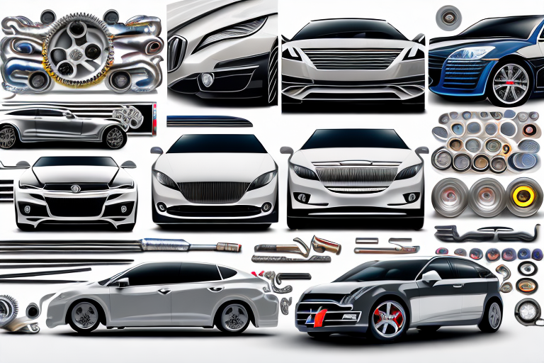 A variety of car exhausts displayed in a row