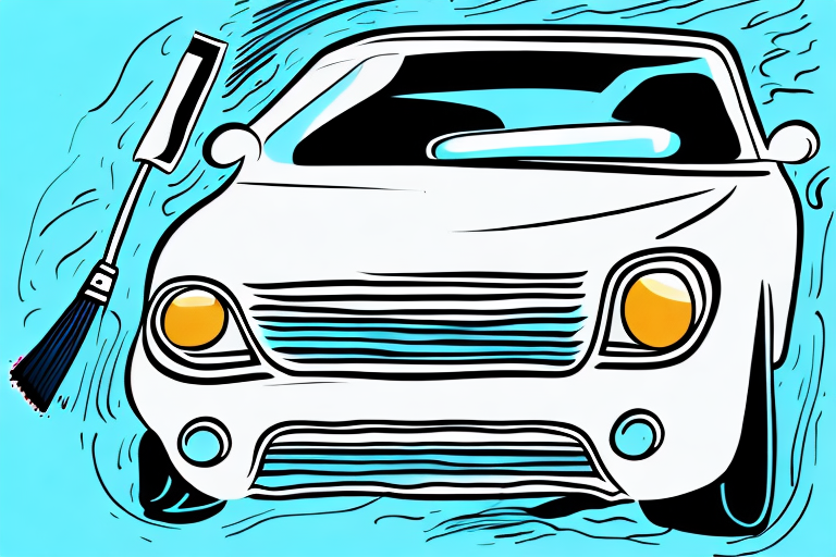 A car's headlight being painted from the inside