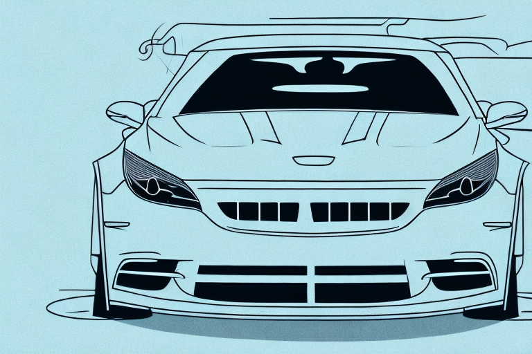 A car with lowered suspension