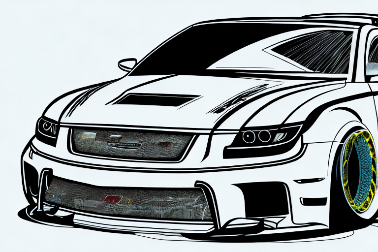 A car with various modifications like a spoiler