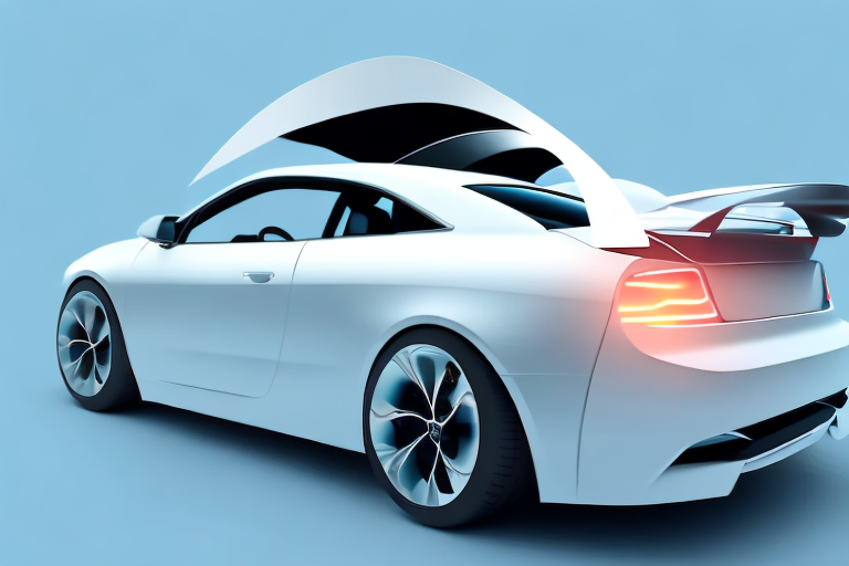 A sleek car from a rear angle
