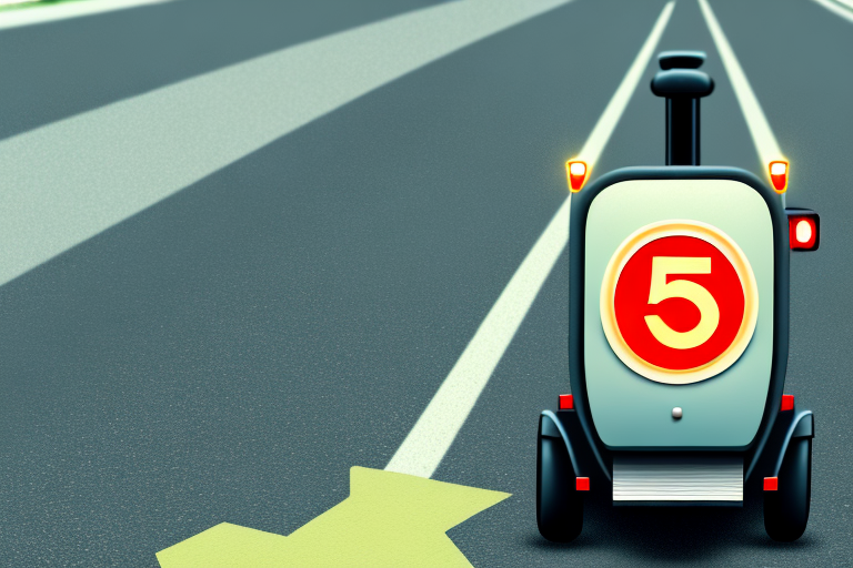 A scooter speeding on a road with a speed limit sign showing 45 km/h