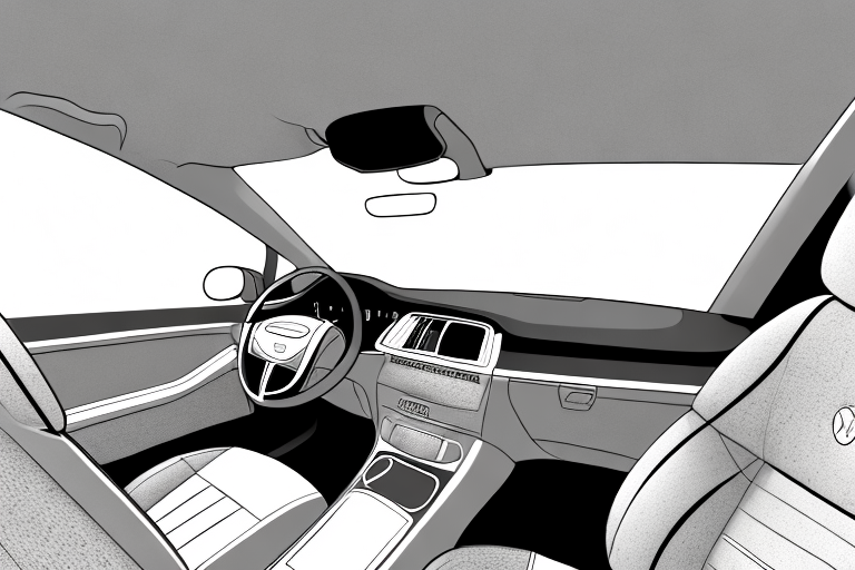 A car interior focusing on the upholstered seats