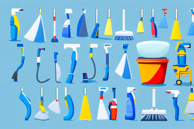 Various car washing tools such as a bucket of soapy water