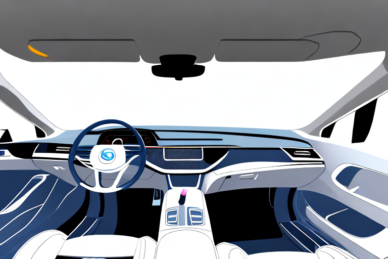 An interior of a car with cleaning tools like a vacuum cleaner