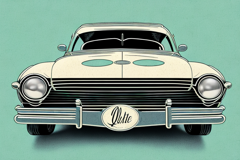 A vintage car in pristine condition with a question mark above it