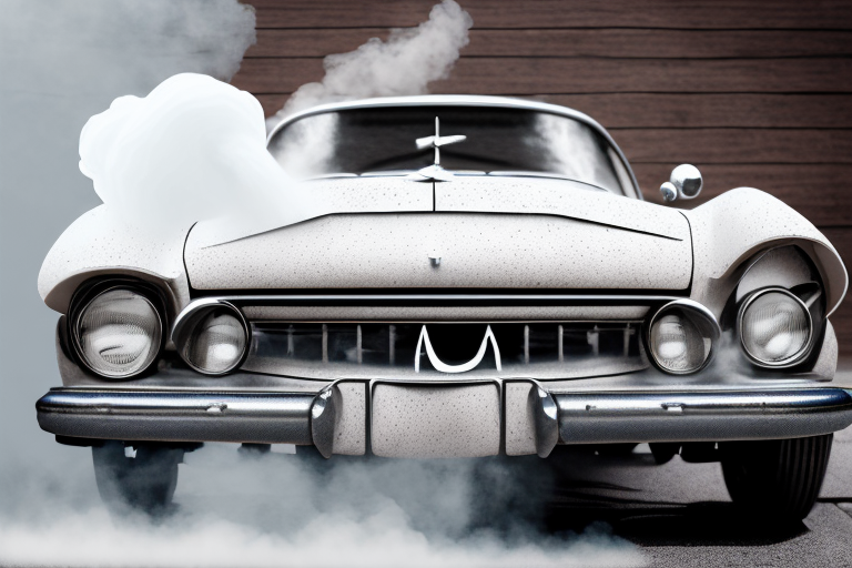 A classic vintage car being cleaned with a trockeneisstrahlen (dry ice blasting) machine