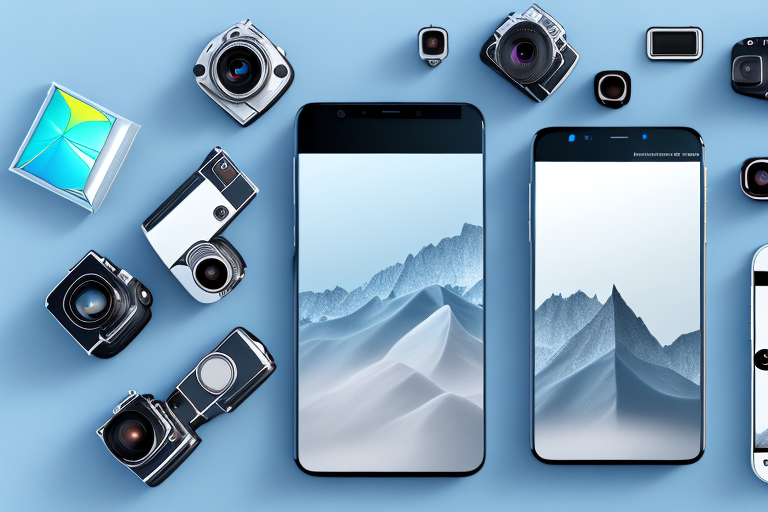 Several high-end smartphones showcasing their four-camera feature