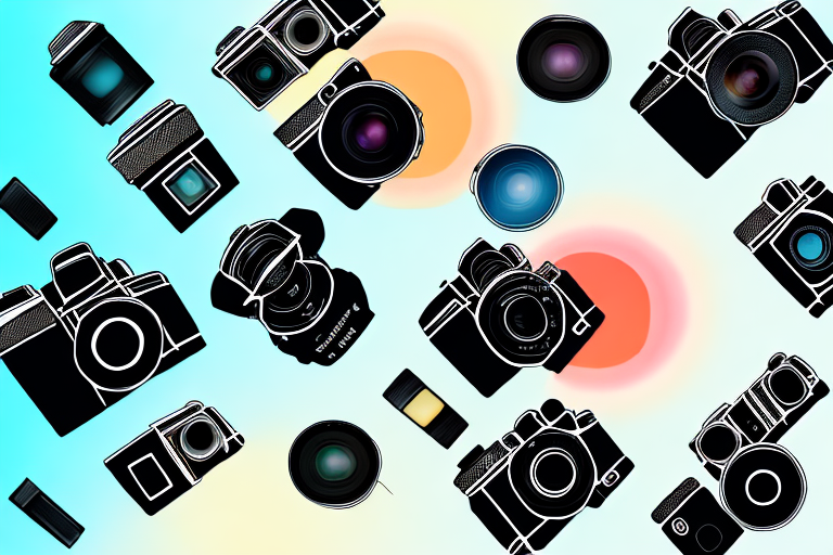 A camera with a focused view on the shutter