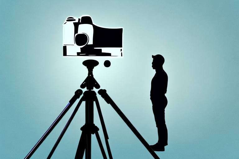 A camera on a tripod focused on a beautiful landscape