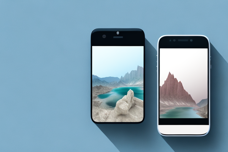 A camera and a smartphone displaying an image editing app