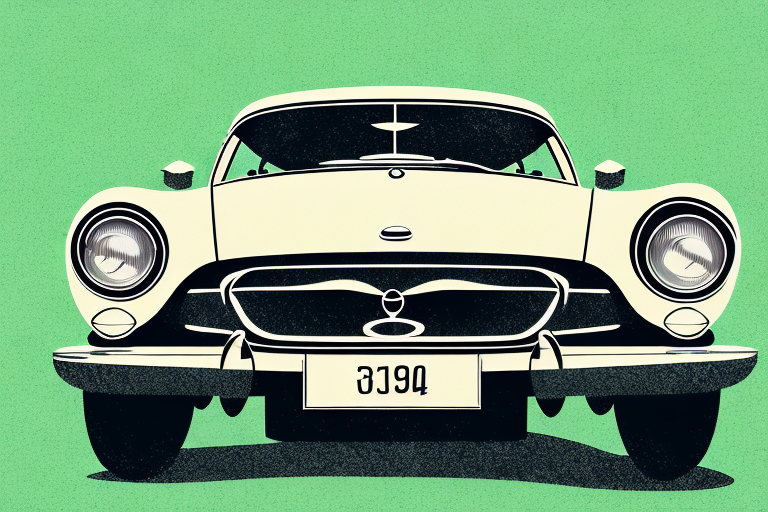 A vintage classic car on a countryside road