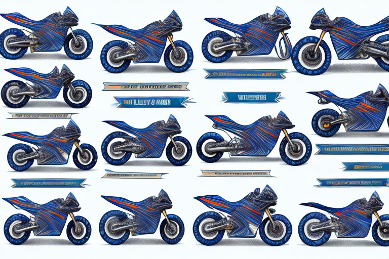 Several different types of rally motorcycles
