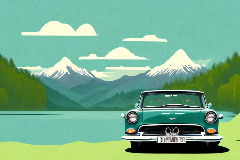 A vintage car parked by the scenic lake constance (bodensee)