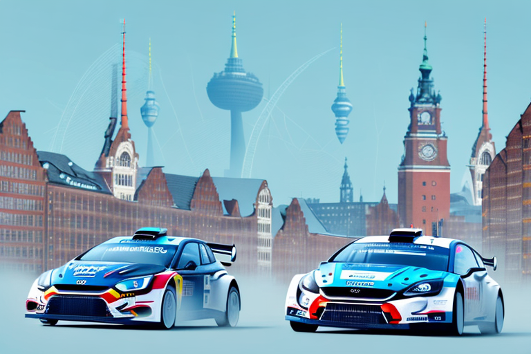 A thrilling rally race scene in hamburg
