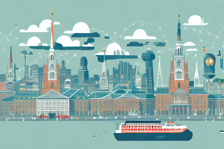 The hamburg cityscape with notable landmarks