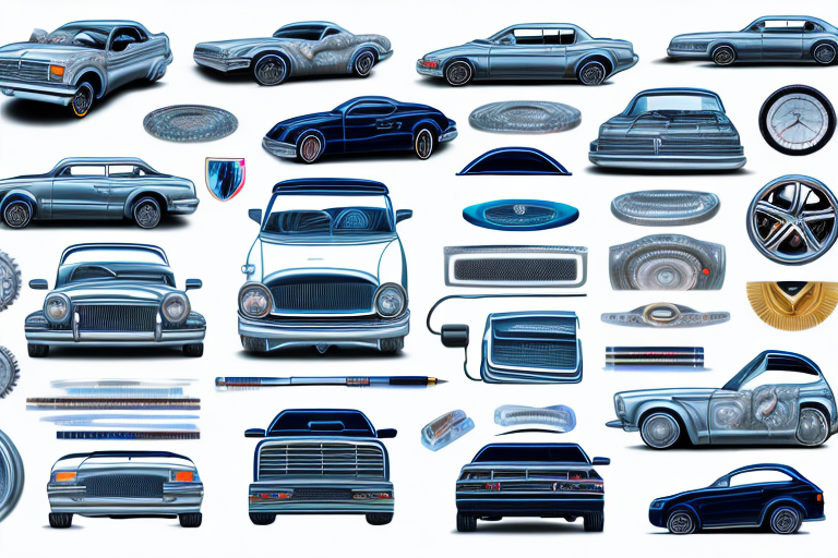 Various high-quality car parts such as a steering wheel