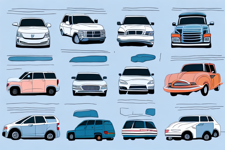 Several different types of compact cars parked side by side
