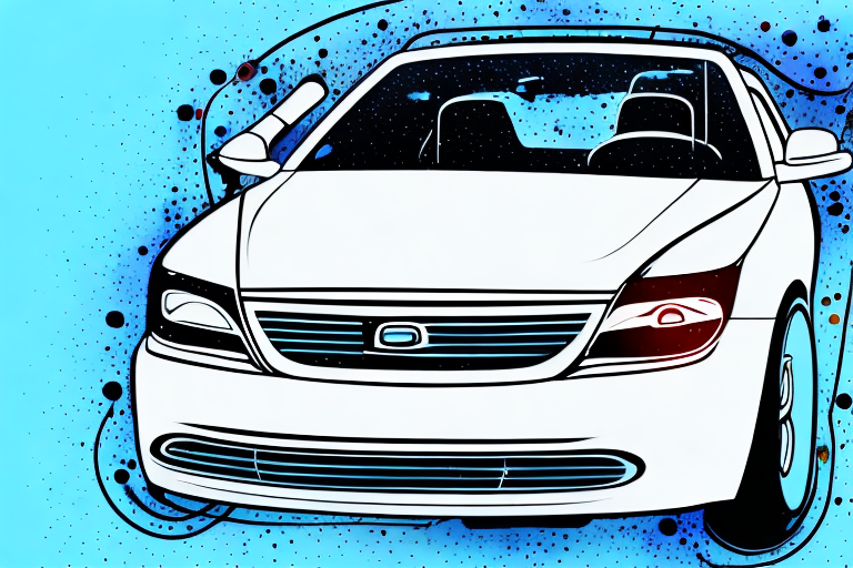 A car being spray painted in a professional auto body shop