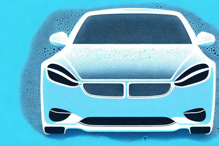 A high-quality car covered in cleaning foam