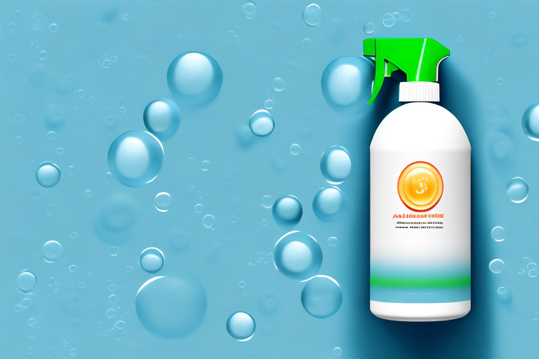 An active foam cleaner bottle with bubbles around it