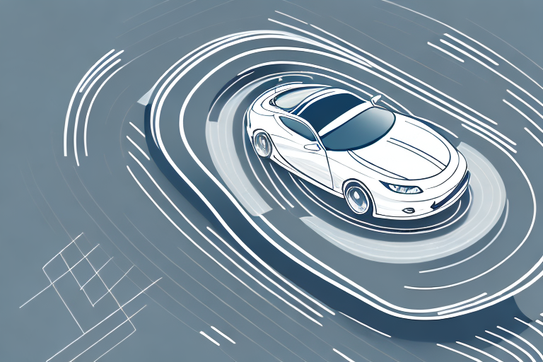 A car navigating through a winding road
