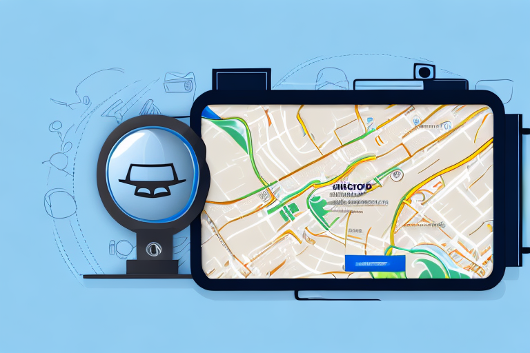 A high-quality car navigation holder securely mounted on a vehicle dashboard