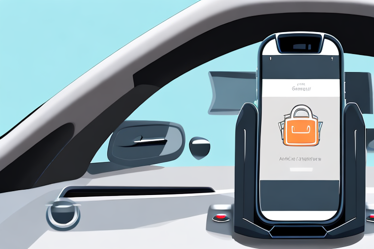 A high-quality car phone holder attached to the dashboard