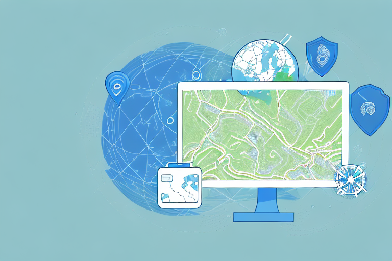 A gps coordinates device with a digital screen displaying a map