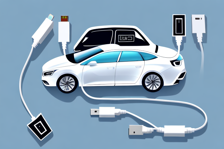 Several top-model car usb chargers plugged into a car's interior