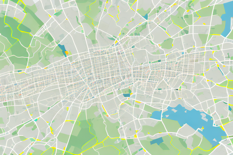 Various construction projects on a map of north rhine-westphalia